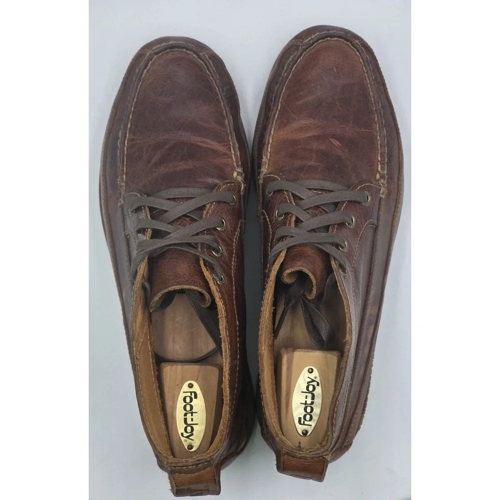 Sperry Authentic Original Boat Chukka Boots Mens 10M Dark Brown Leather